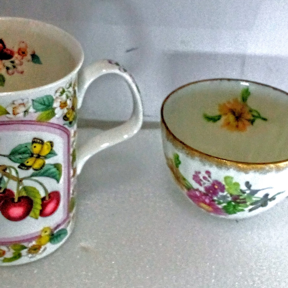 Lot of 3 Beautiful Handmade & Painted Vintage China Tea Cup, Cup & Soap Dish Lot